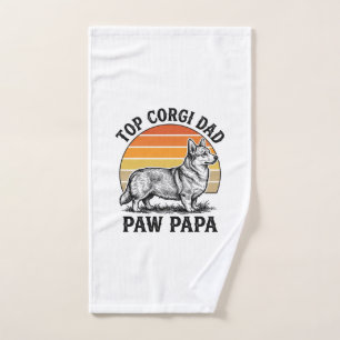 Corgi Dad Shirt Vintage Sunset Dog Papa Gift_1 Hand Towel