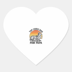 Corgi Dad Shirt Vintage Sunset Dog Papa Gift_1 Heart Sticker