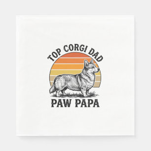 Corgi Dad Shirt Vintage Sunset Dog Papa Gift_1 Napkin