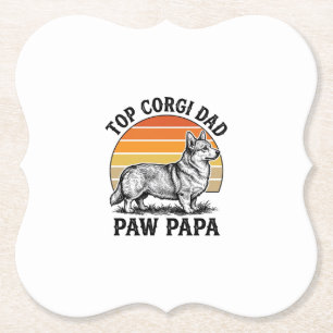 Corgi Dad Shirt Vintage Sunset Dog Papa Gift_1 Paper Coaster