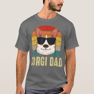 Corgi Dad Sunglasses Retro Sunset Fun Corgi Dog Fa T-Shirt