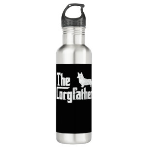 Corgi Dad the Corgfather Funny Corgi Lover Shirt G 710 Ml Water Bottle