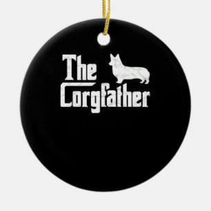 Corgi Dad the Corgfather Funny Corgi Lover Shirt G Ceramic Tree Decoration