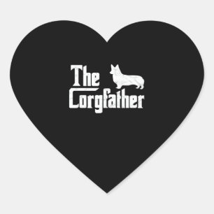 Corgi Dad the Corgfather Funny Corgi Lover Shirt G Heart Sticker