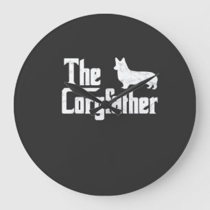 Corgi Dad the Corgfather Funny Corgi Lover Shirt G Large Clock