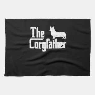 Corgi Dad the Corgfather Funny Corgi Lover Shirt G Tea Towel