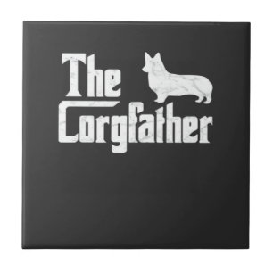 Corgi Dad the Corgfather Funny Corgi Lover Shirt G Tile
