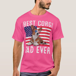 Corgi Dad USA American Flag Corgi Dog Lover Owner T-Shirt
