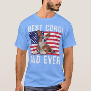 Corgi Dad USA American Flag Corgi Dog Lover Owner T-Shirt