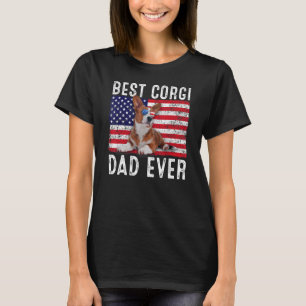 Corgi Dad Usa American Flag Corgi Dog Owner T-Shirt