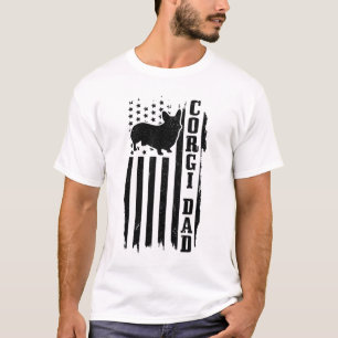 Corgi Dad Vintage American Flag Patriotic Corgi Do T-Shirt