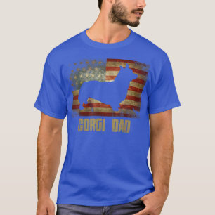 Corgi Dad Vintage American Flag Patriotic Corgi T- T-Shirt