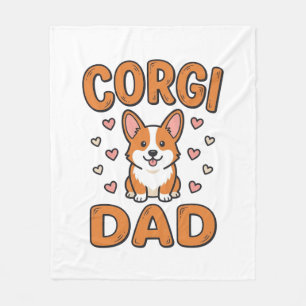 Corgi Dad Vintage Engraving Dog Lover Shirt_1 Fleece Blanket