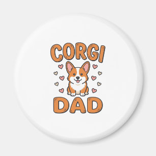 Corgi Dad Vintage Engraving Dog Lover Shirt_1 Magnet
