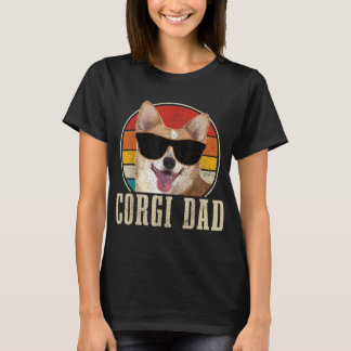 Corgi Dad Vintage Sunglasses Funny Corgi Dog Owner T-Shirt