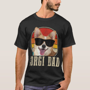 Corgi Dad Vintage Sunglasses Funny Corgi Dog Owner T-Shirt