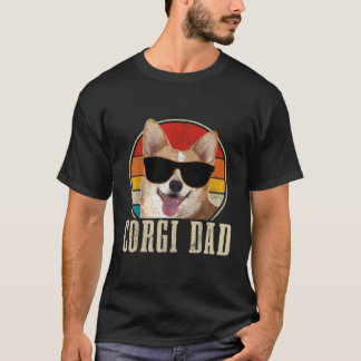 Corgi Dad Vintage Sunglasses Funny Corgi Dog Owner T-Shirt