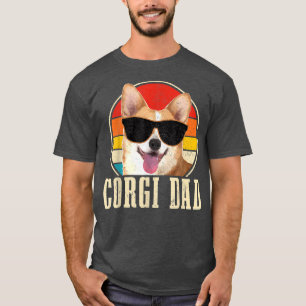 Corgi Dad Vintage Sunglasses Funny Corgi Dog Owner T-Shirt