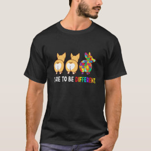 Corgi Dare To Be Different Autism Awareness T-Shirt