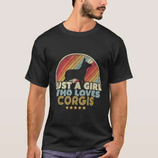 Corgi Design Retro Just A Girl Who Loves Corgis T-Shirt