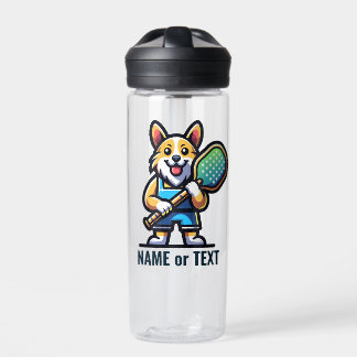CORGI DOG add your own text - Pickleball Mascot Water Bottle