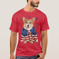Corgi Dog American USA Flag 4th of July Dog Lover