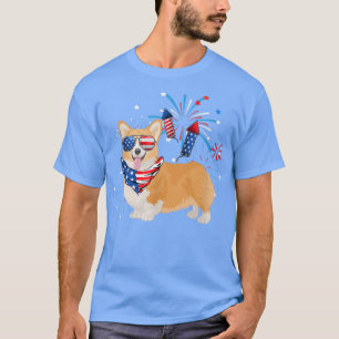 Corgi Dog American Usa Flag 4Th Of July Men Women T-Shirt