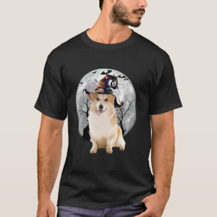 Corgi Dog And Moon Halloween Costume Dog Lover Fun T-Shirt