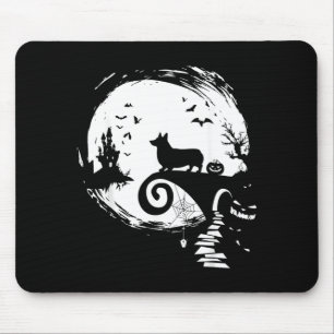 Corgi Dog and Moon Halloween Costume Dog Lover Mouse Mat
