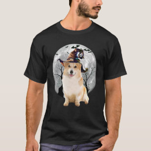 Corgi Dog And Moon Halloween Costume Dog T-Shirt