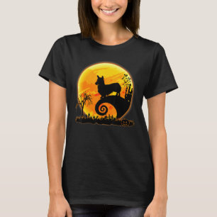 Corgi Dog And Moon Halloween Costume T-Shirt