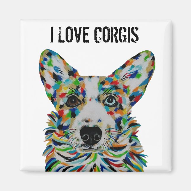 Corgi Dog Art Magnet (Front)