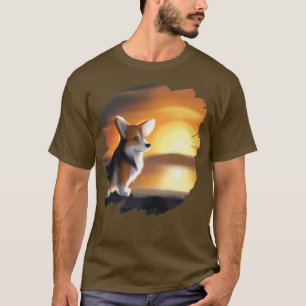 Corgi Dog Art Sunset Vintage Retro Corgis Dogs-312 T-Shirt