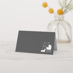 Corgi Dog Baby Shower Puppy Grey Welsh Pembroke Place Card