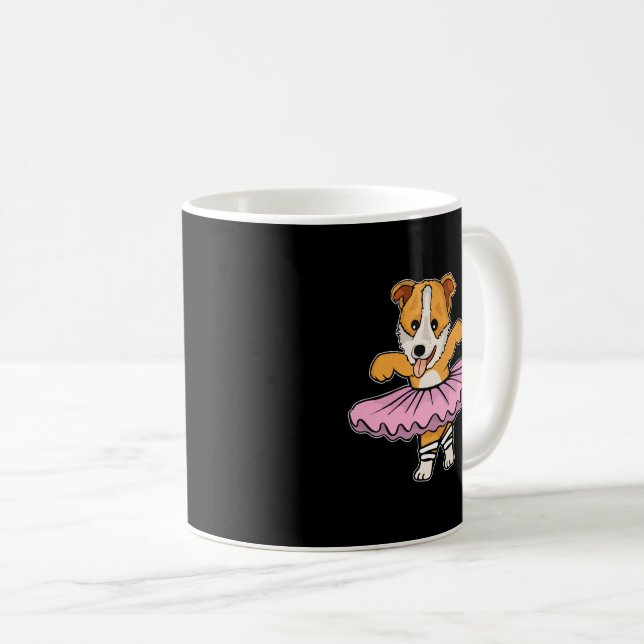 Corgi Dog Ballet Dancer Gift Girls Ballet Dancing Coffee Mug (Front Right)