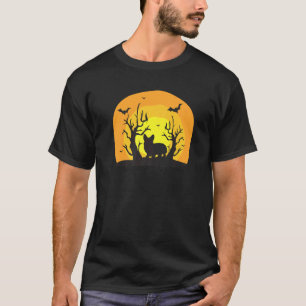 Corgi Dog Bat Halloween Costume Silhouette T-Shirt