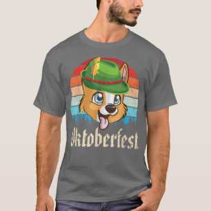 Corgi Dog Bavarian Lederhosen Costume Happy Oktobe T-Shirt