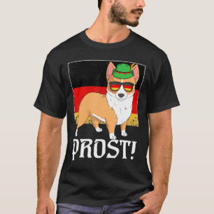 Corgi Dog Beer Oktoberfest Prost German Flag T-Shirt