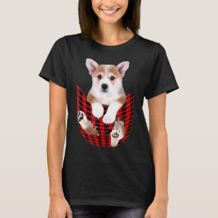 Corgi Dog Big In Pocket Idea Dad Mom T-Shirt