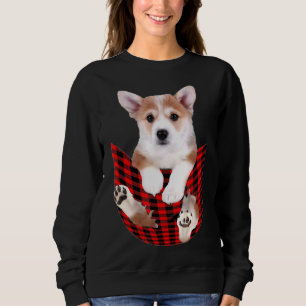 Corgi Dog Big In Pocket Idea Dad Mum Sweatshirt