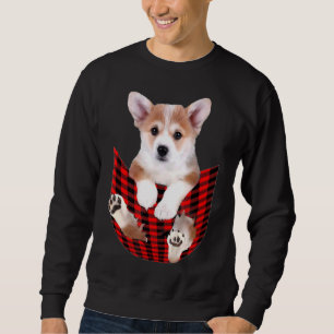 Corgi Dog Big In Pocket Idea Dad Mum Sweatshirt