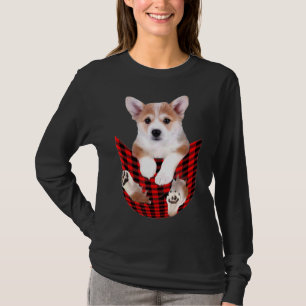 Corgi Dog Big In Pocket Idea Dad Mum T-Shirt
