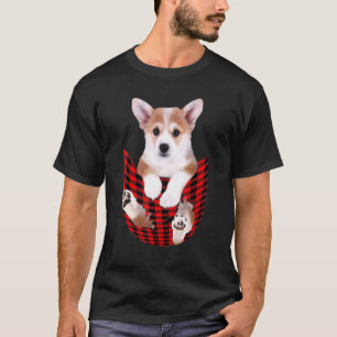 Corgi Dog Big In Pocket Idea Dad Mum T-Shirt