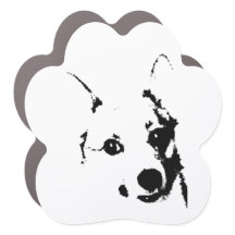 Corgi Dog Black and White Ink Sketch