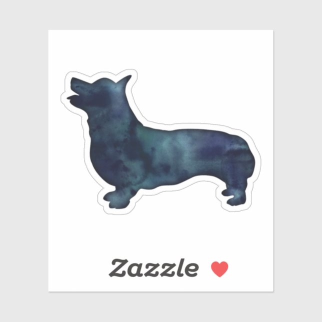 Corgi Dog Breed Black Watercolor Silhouette (Sheet)