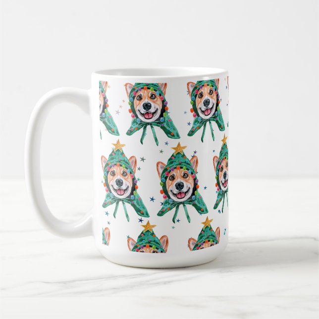 Corgi Dog Breed Christmas Coffee Mug (Left)