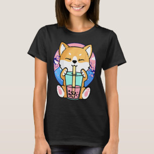 Corgi Dog Bubble Tea Boba Neko Japanese Kids T-Shirt