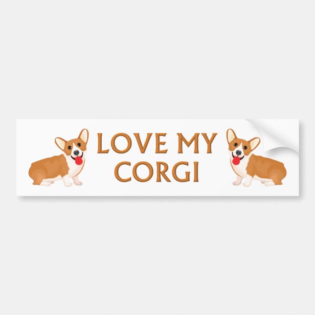 corgi dog bumper sticker (Front)