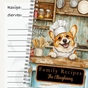 Corgi Dog Chef Spiral Recipe Book