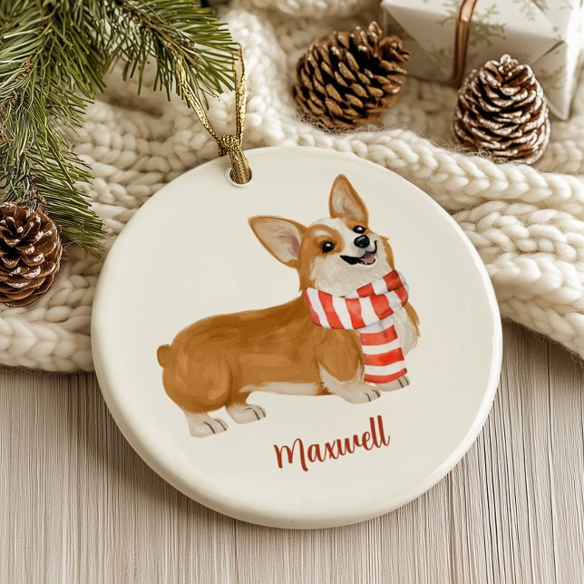Corgi Dog Christmas Ceramic Tree Decoration (Creator Uploaded)